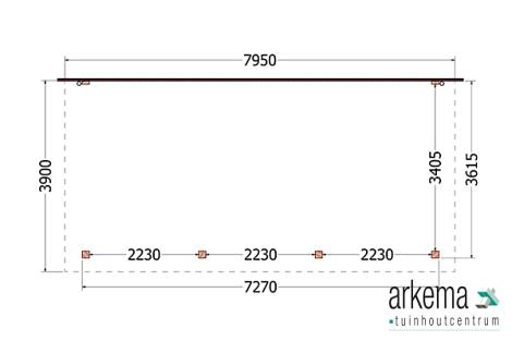 Aanbouwveranda Lucca 7950x3900x2600mm (bxdxh)