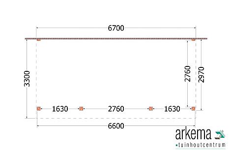 Aanbouwveranda Ancona 6700x3300x2600mm (bxdxh)