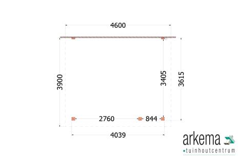 Aanbouwveranda Lucca 4600x3900x2600mm (bxdxh) rechts