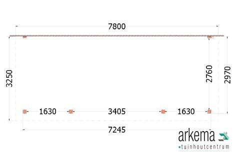 Aanbouwveranda Lucca 7800x3250x2600mm (bxdxh)