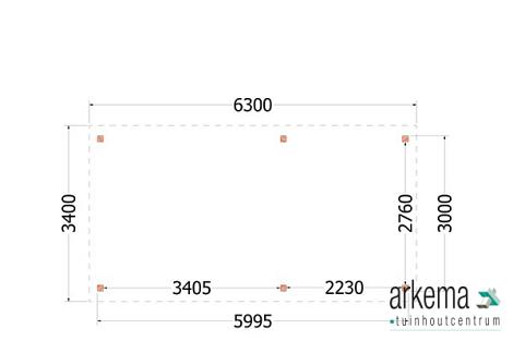 Kapschuur de Deel 6300x3400x3000mm (bxdxh)