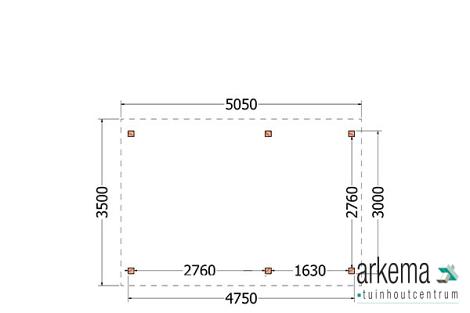 Zadeldak Betula 5050x3500x3150mm (bxdxh)