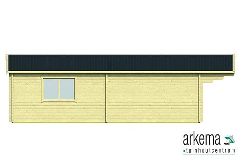 Blokhut - Tuinhuis - Home Office 70mm Ballyragget incl. 27mm dak incl. wandlagen fundering Prijs exclusief dakbedekking, ramen en deuren