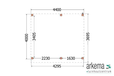 Buitenverblijf Mensa 4400x4000x2600mm (bxdxh)