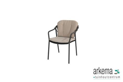 Manitoba stacking dining chair anthracite with 2 cushions Anthracite