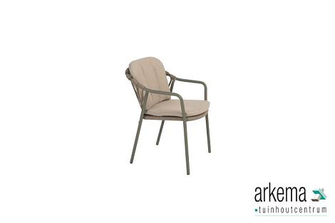 Manitoba stacking dining chair olive with 2 cushions Olive