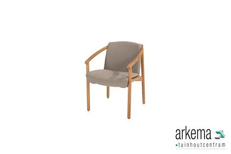 Tess dining chair natural teak with seat and back cushion Teak