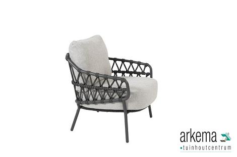 Calpi low dining chair anthracite with 2 cushions Anthracite