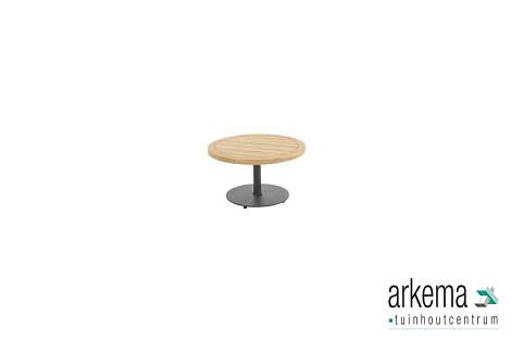 Volta natural teak coffee table central leg anthracite 60 X 35 cm Alu / Teak