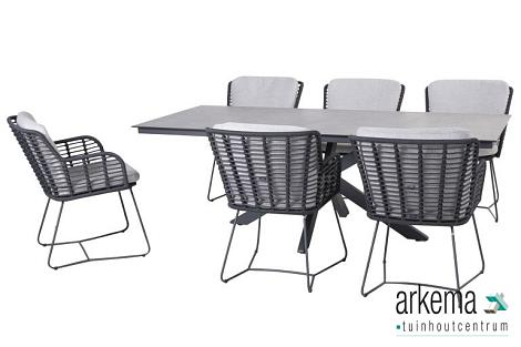 Fabrice dining chair Anthracite/Anthracite with 2 cushions Anthracite