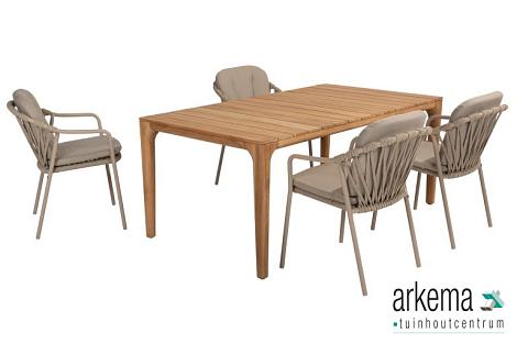 Manitoba stacking dining chair latte with 2 cushions Latte