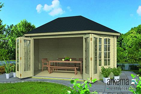 Blokhut - Tuinhuis - Home Office 44mm Gudrun Prijs exclusief dakbedekking - dient apart besteld te worden