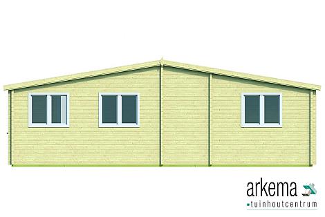 Blokhut - Tuinhuis - Home Office 70mm Azores incl. 27mm dak incl. wandlagen fundering Prijs exclusief dakbedekking, ramen en deuren