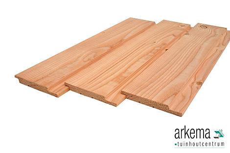 Channelsiding douglas 18x142x3000mm kunstmatig gedroogd, zichtzijde fijnbezaagd