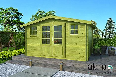 Blokhut - Tuinhuis 28mm groen geïmp Juha Prijs exclusief dakbedekking - dient apart besteld te worden