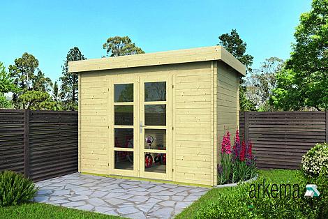 Blokhut - Tuinhuis 28mm Minimodern Prijs exclusief dakbedekking - dient apart besteld te worden