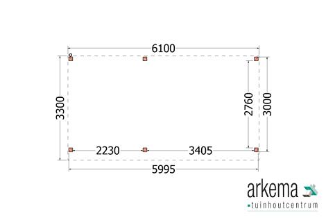 Buitenverblijf Casa 6100x3300x2600mm (bxdxh)