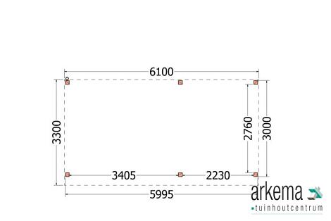 Buitenverblijf Casa 6100x3300x2600mm (bxdxh)