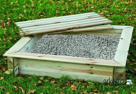*Zandbak Vierkant met deksel L120xB120xH24cm dikte: 1,6cm