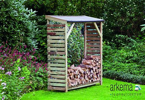 Berging geïmpregneerd Voor openhaard hout B180xD50xH180cm