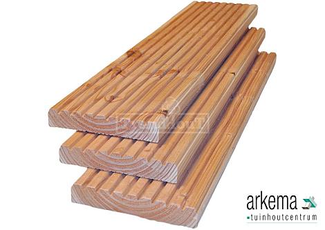 Terrasplank douglas 25x140x3000mm kunstmatig gedroogd en geschaafd