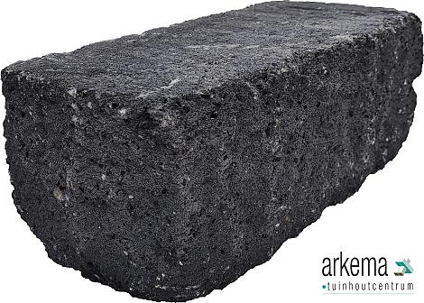 Splitrock hoekstuk trommel 29x13x11 cm antraciet geknipte kopse kant