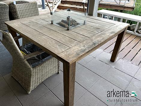 Tuintafel met brander Teak Samutra 150 x 150 cm showmodel