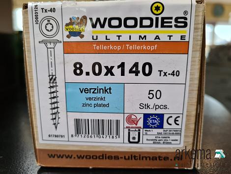 Woodies Gebintschroef verzinkt 8.0x140
