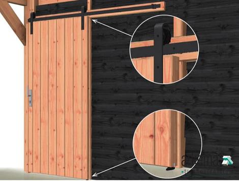 Schuifdeur enkel 980x1950mm naar links open (zonder hang- en sluitwerk)