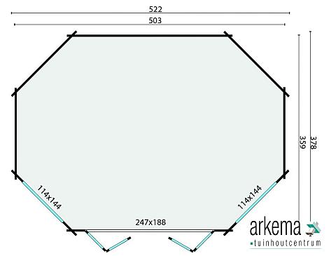 Blokhut - Tuinhuis - Home Office 44mm Gudrun Prijs exclusief dakbedekking - dient apart besteld te worden