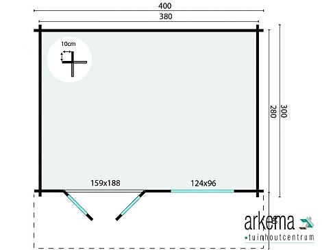Blokhut - Tuinhuis - Home Office 58mm Rorik Prijs exclusief dakbedekking - dient apart besteld te worden
