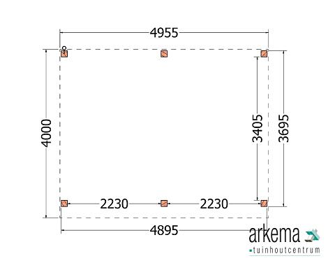 Buitenverblijf Refter XL 5000x4000x2600mm (bxdxh)