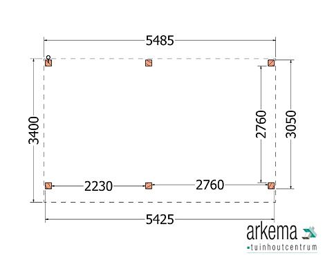 Buitenverblijf Refter XL 5500x3400x2600mm (bxdxh)