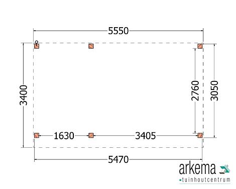 Buitenverblijf Refter XL 5550x3400x2600mm (bxdxh)