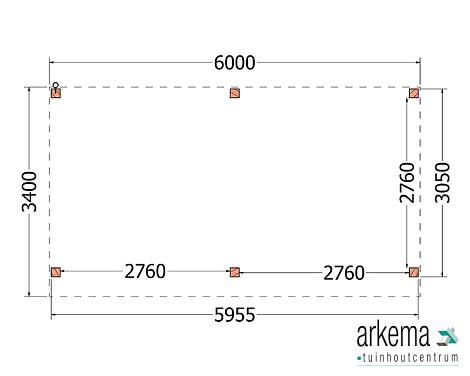 Buitenverblijf Refter XL 6000x3400x2600mm (bxdxh)