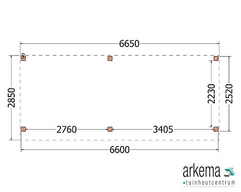 Buitenverblijf Refter XL 6650x2850x2600mm (bxdxh)