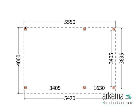 Buitenverblijf Refter XL 5550x4000x2600mm (bxdxh)