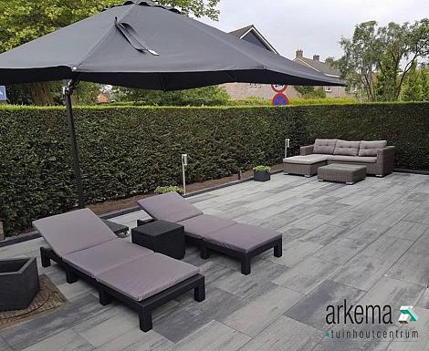 Patio square 40x80x5 cm nero/grey