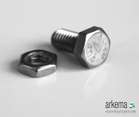 Schroef plus moer voor kas  m6x12  20stuks