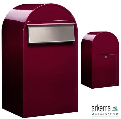 Grande B 3005 i RAL 3005 bordeauxrood + RVS klep