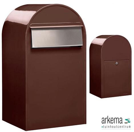 Grande B 8017 i RAL 8017 donkerbruin + RVS klep