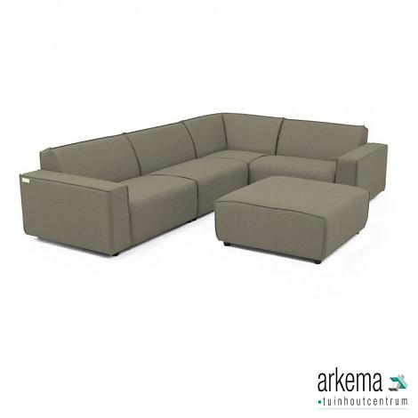 Icon loungeset 6-zits hoek + hocker (rechts) Olive Green