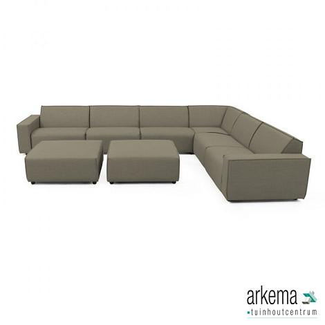 Icon loungeset 10-zits hoek + 2 hockers (rechts) Olive Green