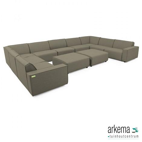 Icon loungeset U-zits large + 2 hockers Olive Green