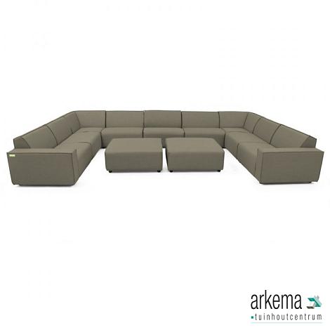 Icon loungeset U-zits large + 2 hockers Olive Green
