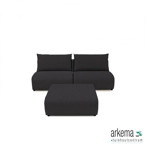 Luxury loungeset straight 220 + hocker Anthracite