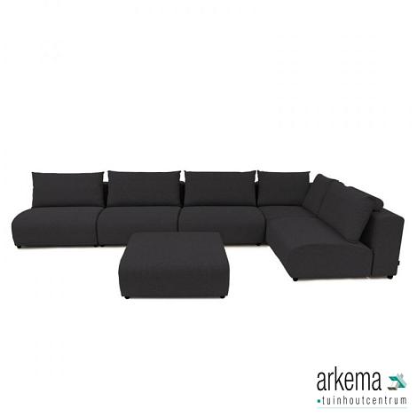 Luxury loungeset corner 230x450 + hocker Anthracite Rechts