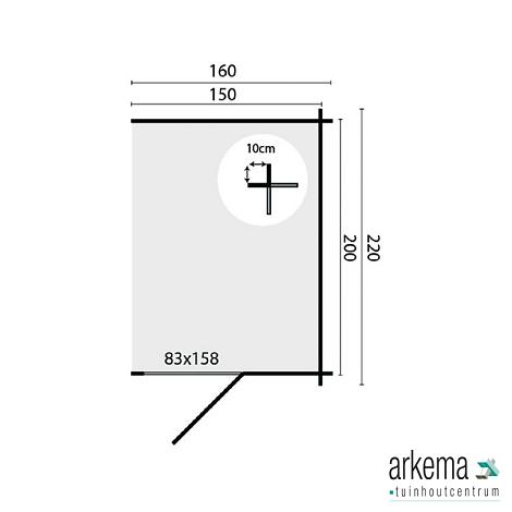 Blokhut - Tuinhuis 28mm Aanbouw Prijs exclusief dakbedekking - dient apart besteld te worden