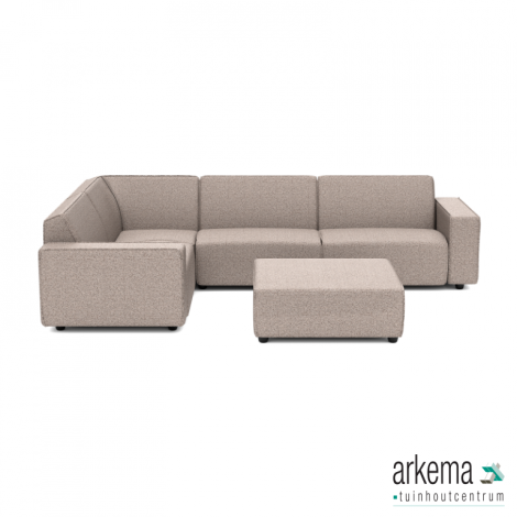 Icon deluxe loungeset 6-zits hoek + hocker (links) Light Taupe