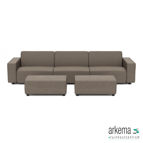 Icon deluxe loungeset 6-zits + 2 hockers small Charcoal